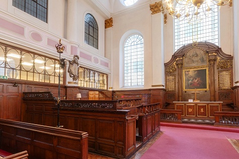 Inside the church