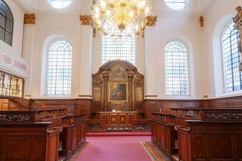 Inside the church