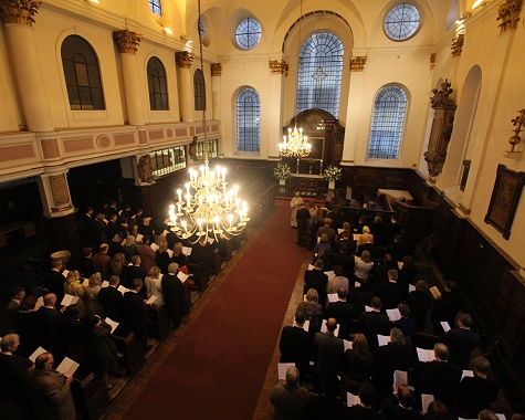 Inside the church