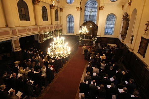 Inside the church