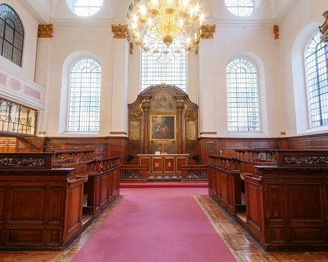 Inside the church